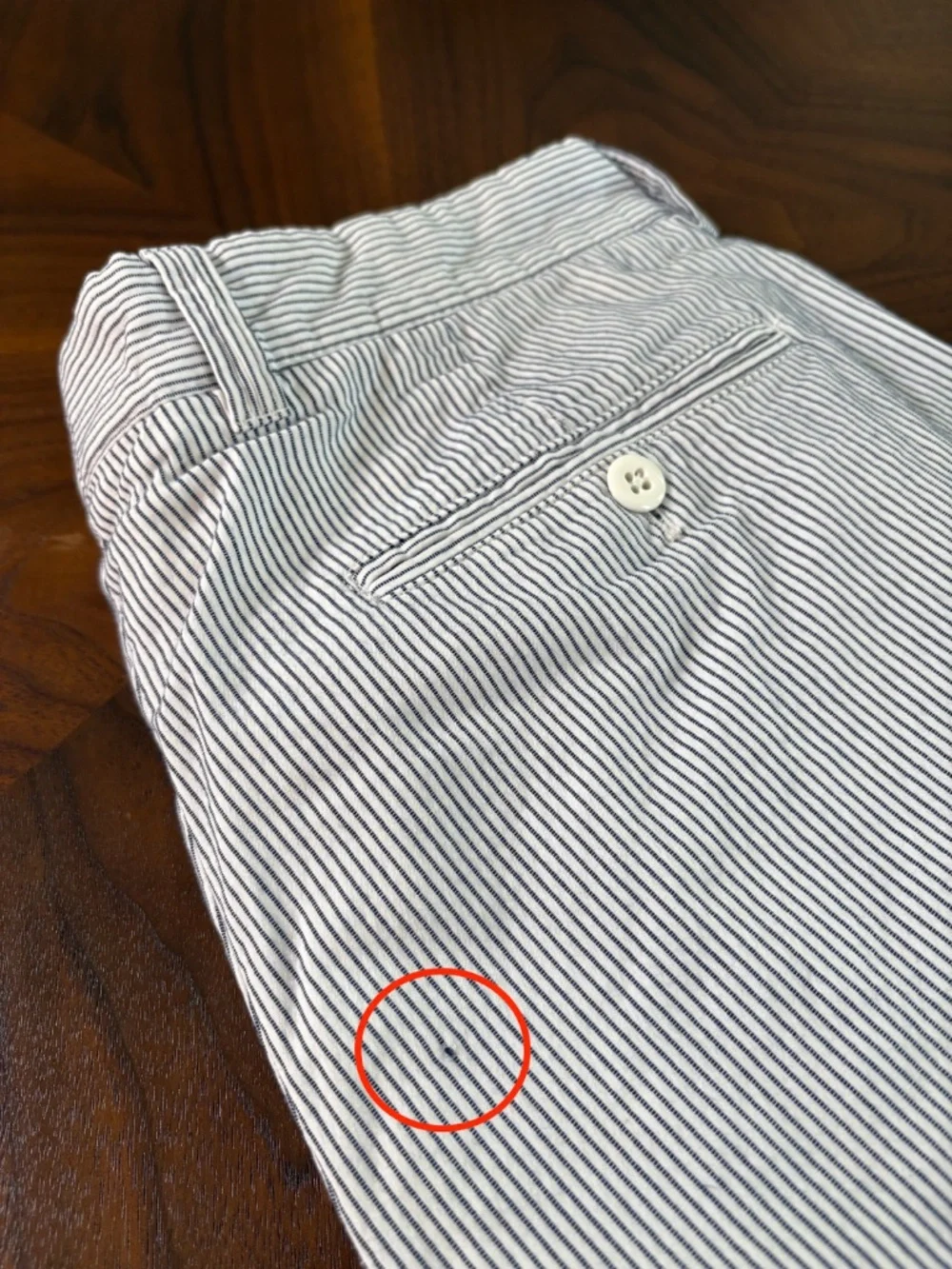 Todd Snyder White/Navy Pinstripe Seersucker Slacks Mens 34